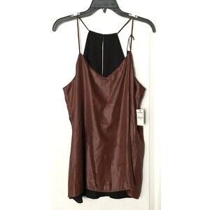 Express Women's Barcelona Reversible Camisole Tank Top Size L, Brown & Black NWT